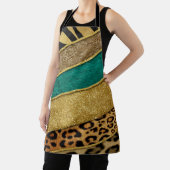 Tablier Luxury Emerald & Gold Safari Leopard Zebra Glitter (Insitu)
