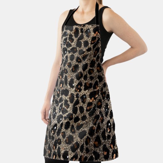 Tablier Luxury Glitter Brown Black Gold Leopard Pattern (Insitu)