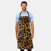 Tablier Luxury Glitter Gold Brown Rust Leopard Pattern (Porté)