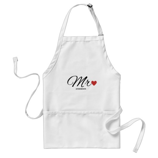 Tablier M. Couples personnalisés Nom Adulte Apron (Devant)