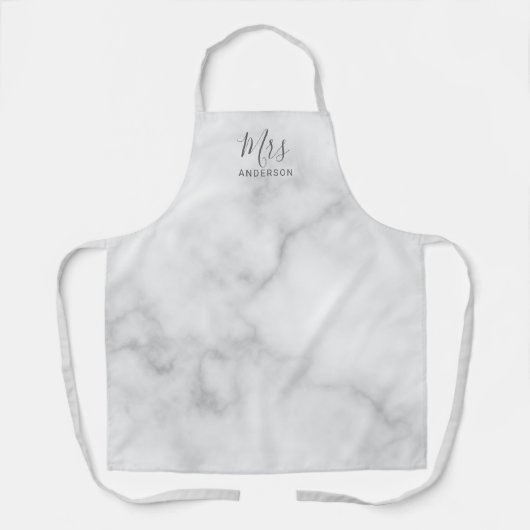 Tablier M. et Mme. | Marbre blanc Script moderne (Recto)