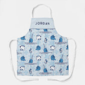 Tablier M. Narwhal Blue Snowflake Motif (Recto)