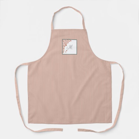 Tablier M Poussière Stripe Papillon en terre cuite (Recto)