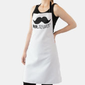 Tablier M. Right Black Mustache Funny Mariage Nom personna (Insitu)