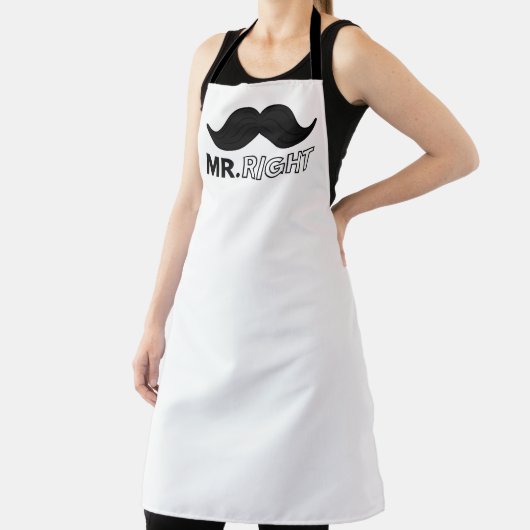 Tablier M. Right Black Mustache Funny Mariage Nom personna (Insitu)