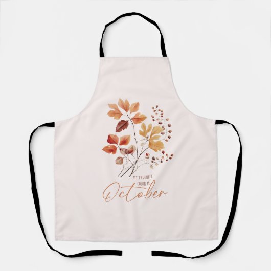 Tablier Ma Couleur Préférée Est Octobre - Feuilles D'Autom (Recto)