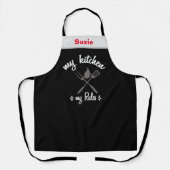 Tablier Ma cuisine Mes règles Nom du chef noir Personnalis (Recto)