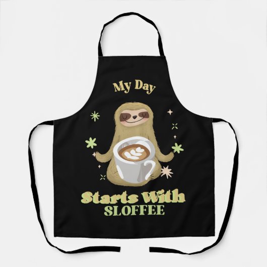 Tablier Ma journée commence avec du sloffee (Recto)