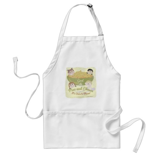 Tablier Mac Cheese Please Retro Kid Art Design Fun Motto (Devant)