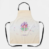Tablier Macarons aquarelles tendance cool  (Recto)