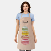 Tablier Macarons français aquarelle peints à la main (Porté)