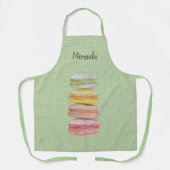 Tablier Macarons français aquarelle peints à la main (Recto)