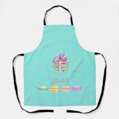 Tablier Macarons mignons, Turquoise (Recto)