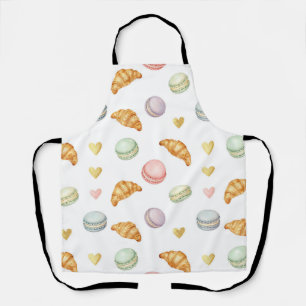 Tablier Macarons pastel et croissants motif sans couture