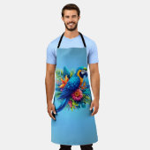 Tablier Macaw tropicale bleue et colorée (Porté)