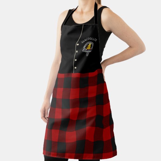 Tablier MacGregor Clan Badge & Rob Roy Tartan Kilt (Insitu)