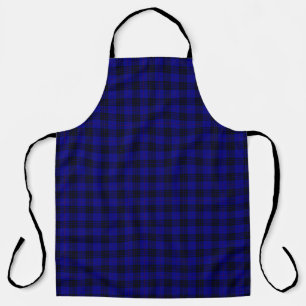 Tablier MacKay tartan bleu noir plaid