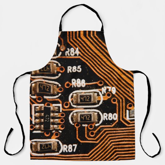 Tablier macro shot of circuitboard,cables,capacitors,card, (Recto)