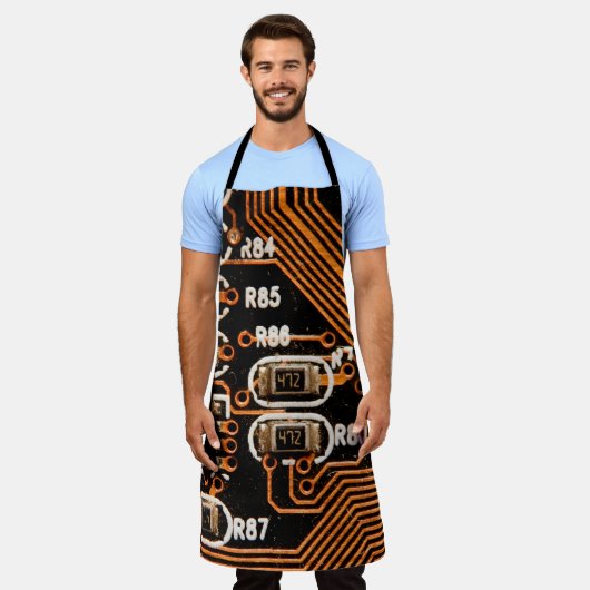 Tablier macro shot of circuitboard,cables,capacitors,card, (Porté)