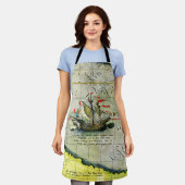 Tablier Magellans navire Victoria, Antique Carte Océan Pac (Porté)