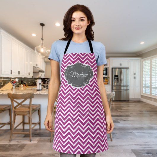 Tablier Magenta Chevron Espace personnalisé