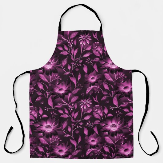 Tablier Magenta Floral Apron (Recto)