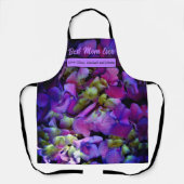 Tablier Magenta Purple bleu jaune Hydrangeas fleurs, maman (Recto)