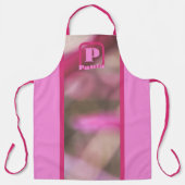 Tablier Magenta rose et Taupe Abstrait Chic Monogrammé (Recto)