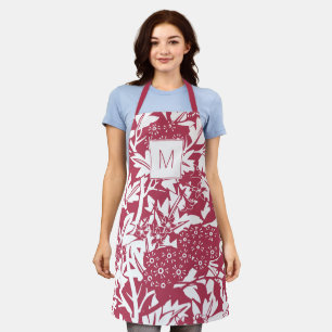 Tablier Magenta William Morris Floral Monogramme tendance