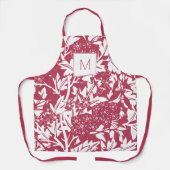 Tablier Magenta William Morris Floral Monogramme tendance (Recto)