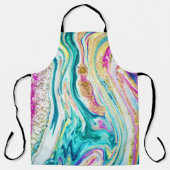 Tablier Magic Marbling : Metallic Paint Design. (Recto)