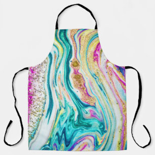 Tablier Magic Marbling : Metallic Paint Design.