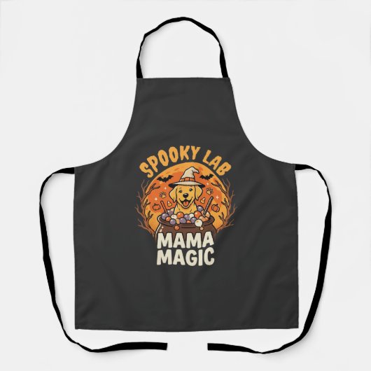 Tablier Magie de maman Labrador Halloween (Recto)