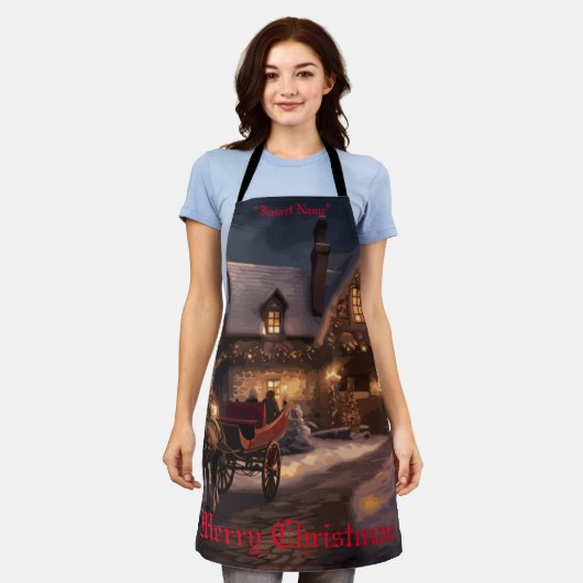Tablier Magie de Noël rustique (Porté)
