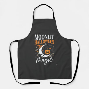 Tablier Magie d'octobre sous la lune d'Halloween