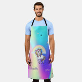 Tablier Magique Arc-en-ciel Unicorn Stars Holographique (Porté)