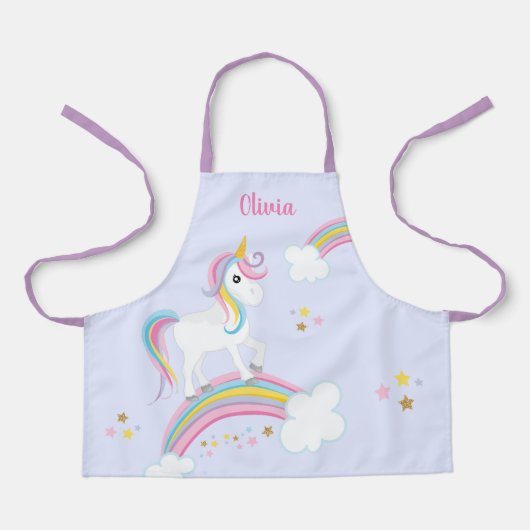 Tablier Magique Arc-en-ciel Unicorne violet Enfants person (Recto)