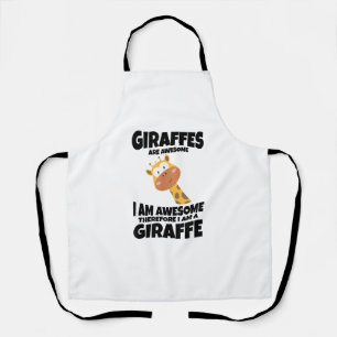 Tablier Magnifique Cartoon Je suis une Chemise Giraffe pou