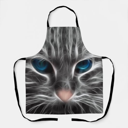 Tablier Magnifique Chat aux Yeux Bleus (Recto)