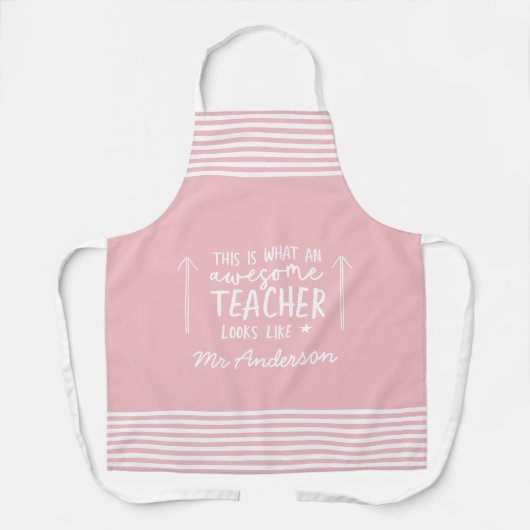 Tablier Magnifique enseignant typographie moderne cadeau r (Recto)
