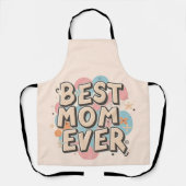 Tablier Magnifique Meilleure Maman Jour Texte Rose Bleu (Recto)