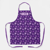 Tablier Magnifique Monogramme Floral Purple Faisy (Recto)
