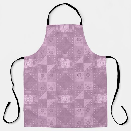 Tablier magnifique patchwork lilas traditionnel (Recto)