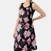 Tablier Magnolia romantique : Aquarelle noire (Insitu)
