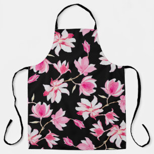 Tablier Magnolia romantique : Aquarelle noire