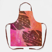 Tablier Maikai Hawaiian Monstera feuille Cravate-Dye Fuchs (Recto)