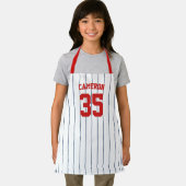 Tablier Maillot de baseball rayé de couleur éditable Nom E (Insitu)