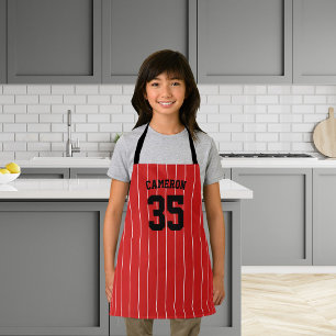 Tablier Maillot de baseball rayé de couleur éditable pour