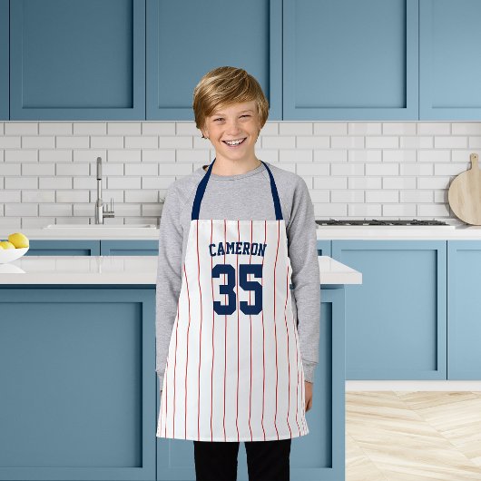 Tablier Maillot de baseball rayé de couleur éditable pour