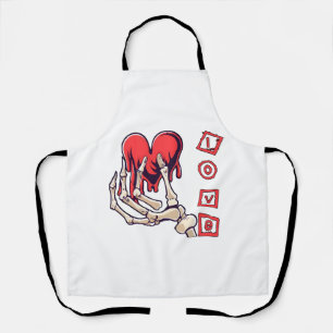 Tablier Main de squelette symbolique de l'amour offrant un